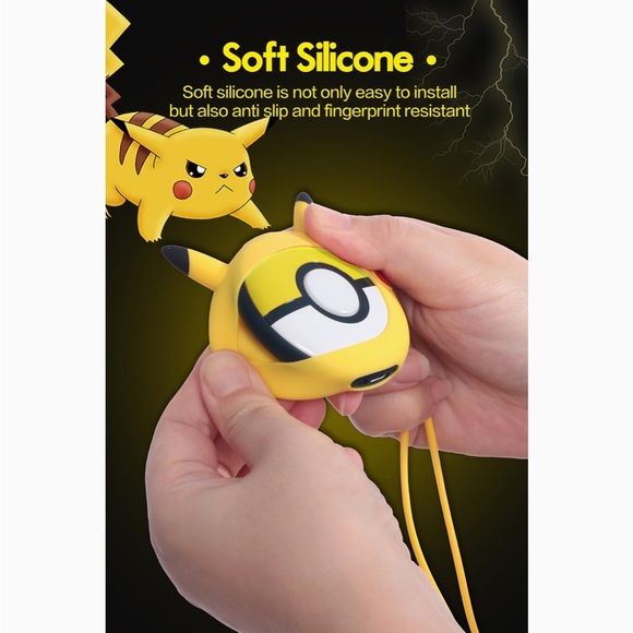 BNWT Yellow Silicone Case for Poke GO Plus +, Soft Silicone Wrist Strap Pikachu - Picture 4 of 9